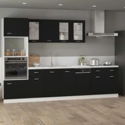 Kasten & Opbergmeubelen*vidaXL Onderkast met lade Lyon 80x46x81,5 cm bewerkt hout Zwart