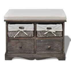 Opbergbank 62x33x42 cm paulowniahout bruin>vidaXL Sale