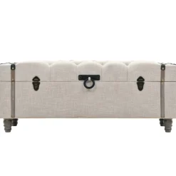 Bankjes*vidaXL Opbergbankenset 112x37x45 cm massief hout en staal 3-delig