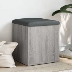 Opbergbankje 42x42x45 cm bewerkt hout eikenkleurig>vidaXL Best