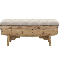 Bankjes*vidaXL Opbergbankje 103x51x44 cm massief hout en stof