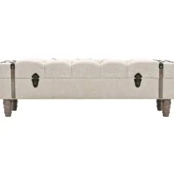 Bankjes*vidaXL Opbergbankje 111x34x37 cm massief hout en staal