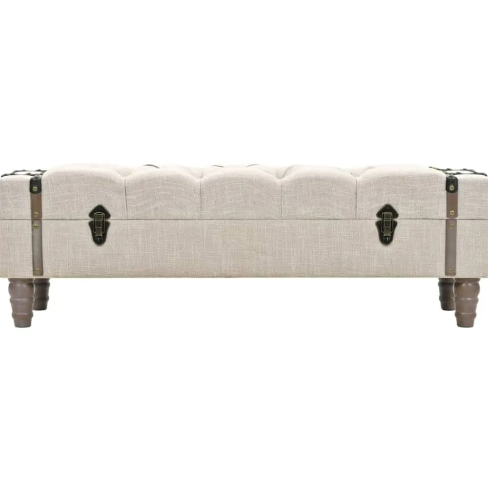 Bankjes*vidaXL Opbergbankje 111x34x37 cm massief hout en staal