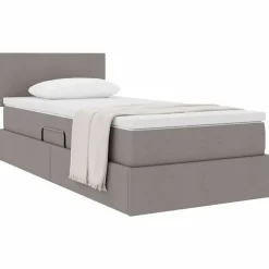 Opbergbed met matras met opslag 90 x 190 cm Bewerkt hout><noscript><img width=