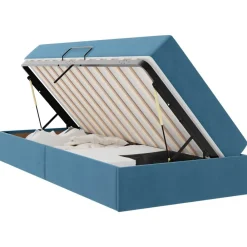 Bedden & Accessoires*vidaXL Opbergbed met matras met matras 90 x 190 cm Fluweel Donkerblauw