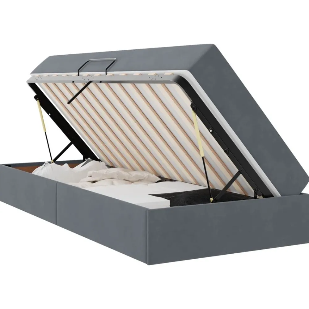 Opbergbed met matras met matras 90 x 190 cm Fluweel>vidaXL Best