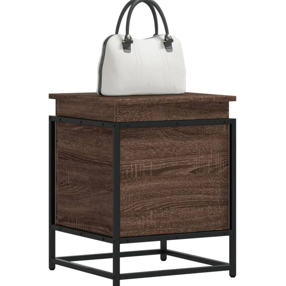 Huishoudelijke Benodigdheden*vidaXL Opbergbox met deksel 40x40x51,5 cm bewerkt hout bruin eiken bruin eikenkleur