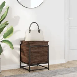 Huishoudelijke Benodigdheden*vidaXL Opbergbox met deksel 40x40x51,5 cm bewerkt hout bruin eiken bruin eikenkleur