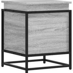Huishoudelijke Benodigdheden*vidaXL Opbergbox met deksel 40x40x51,5 cm bewerkt hout Grijs sonoma