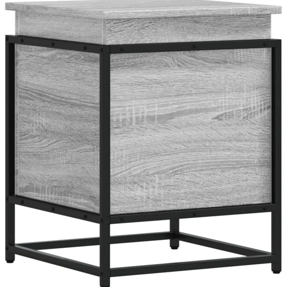 Huishoudelijke Benodigdheden*vidaXL Opbergbox met deksel 40x40x51,5 cm bewerkt hout Grijs sonoma