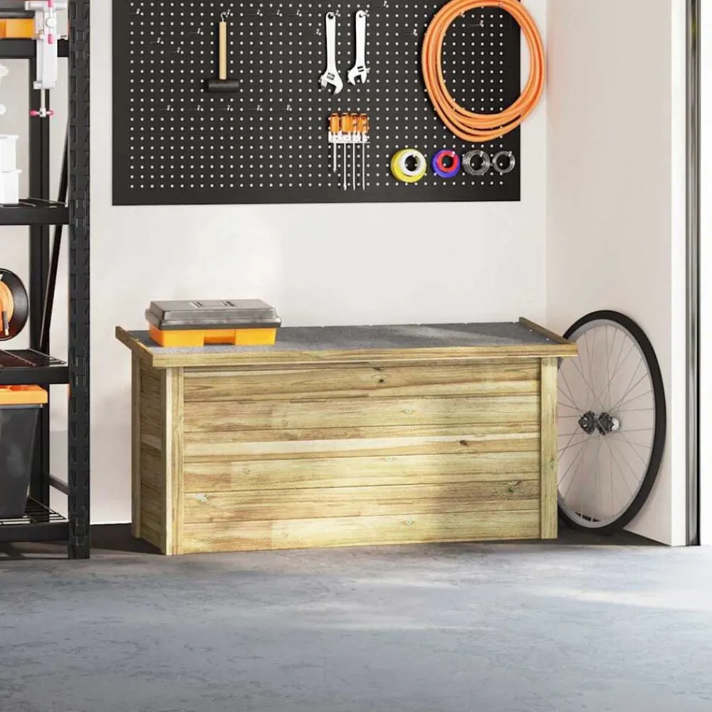 Opbergbox Naturel 119 x 44,5 x 58 cm Geïmpregneerd grenenhout>vidaXL Sale