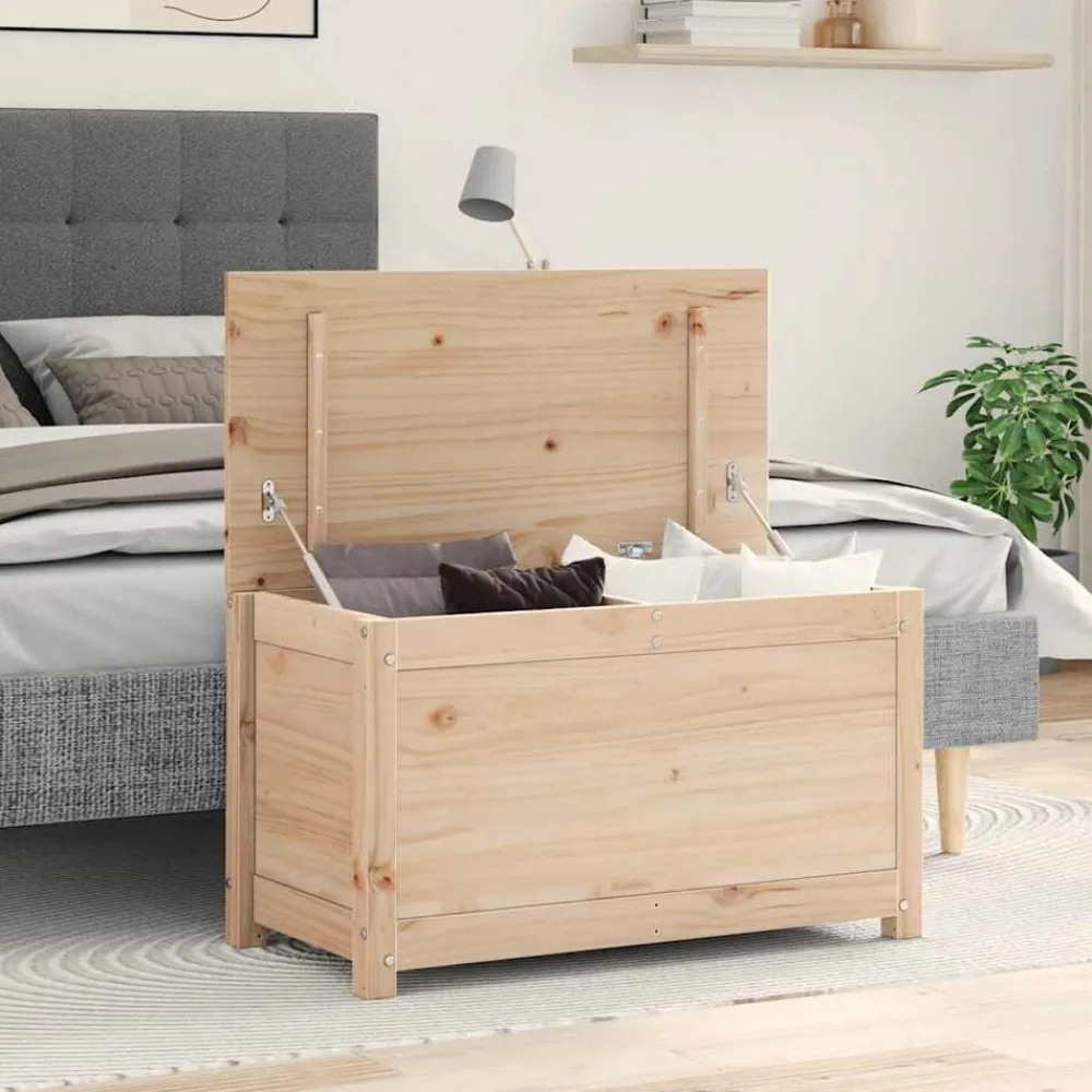 Kasten & Opbergmeubelen*vidaXL Opbergbox 80x40x45,5 cm massief grenenhout Naturel