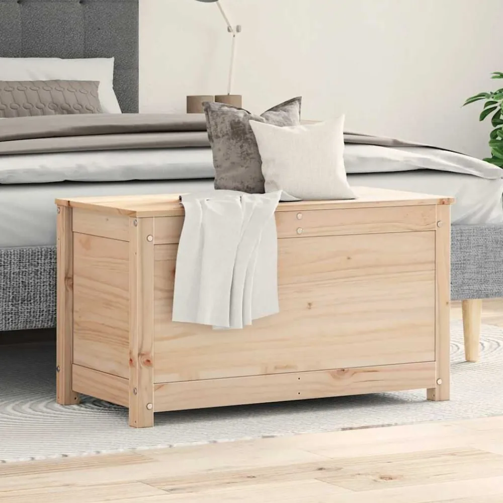 Kasten & Opbergmeubelen*vidaXL Opbergbox 80x40x45,5 cm massief grenenhout Naturel