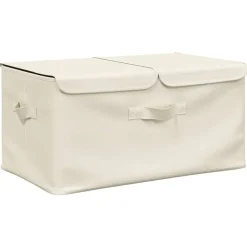 Huishoudelijke Benodigdheden*vidaXL Opbergbox 50x30x25 cm stof crèmekleurig Crème
