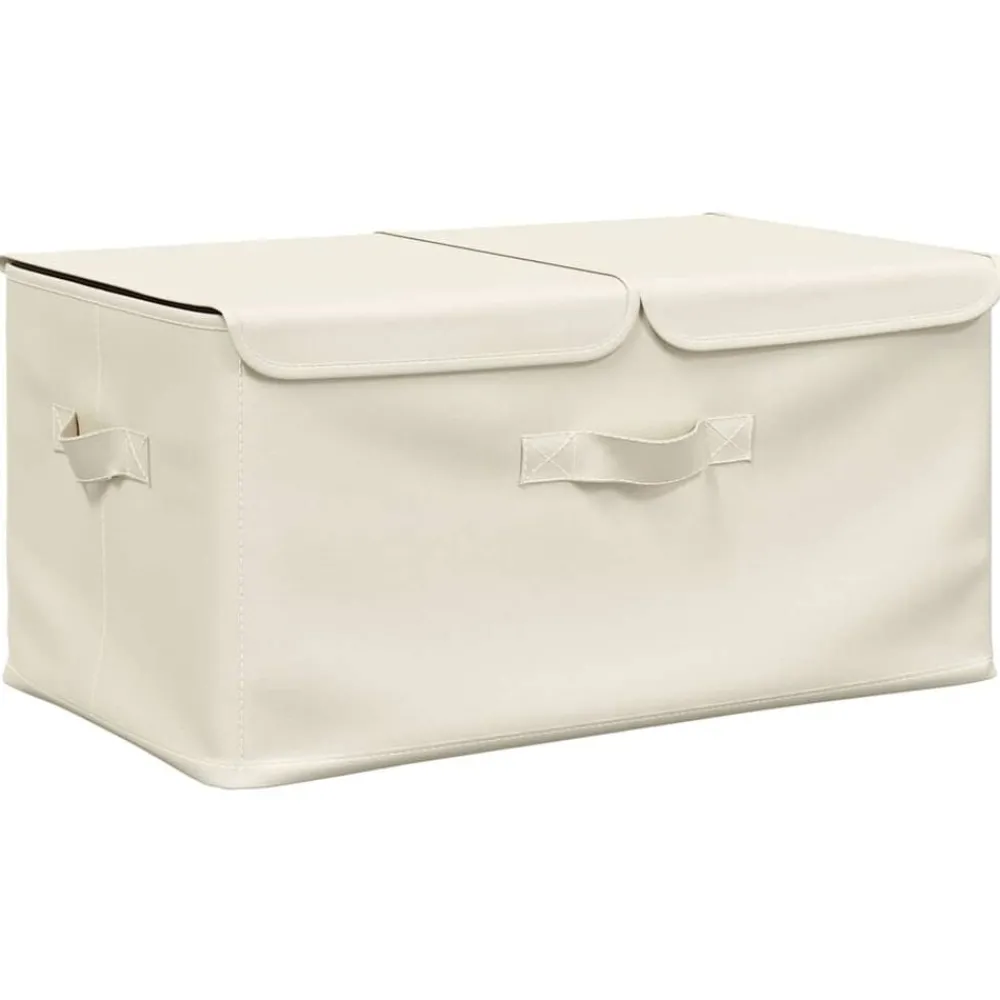 Huishoudelijke Benodigdheden*vidaXL Opbergbox 50x30x25 cm stof crèmekleurig Crème