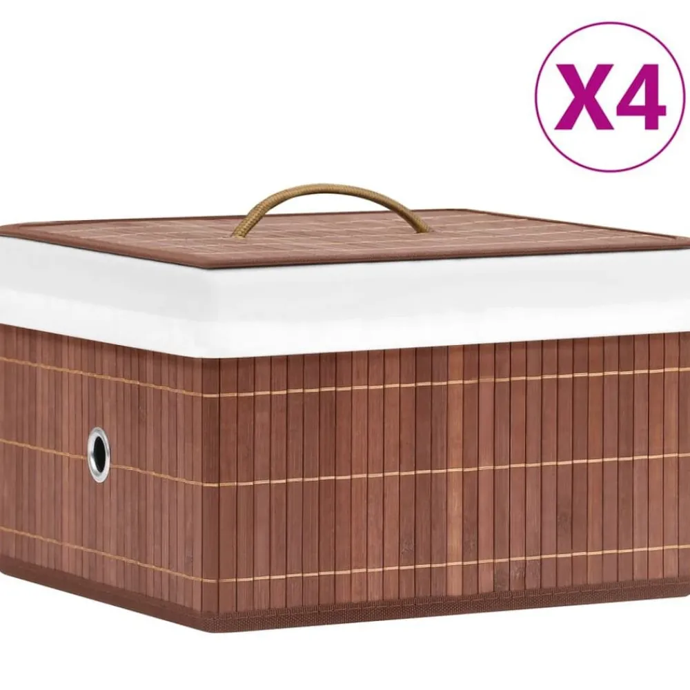 Huishoudelijke Benodigdheden*vidaXL Opbergboxen 4 st bamboe Bruin