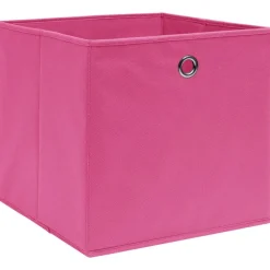 Huishoudelijke Benodigdheden*vidaXL Opbergboxen 4 st 32x32x32 cm stof roze Roze zonder deksels