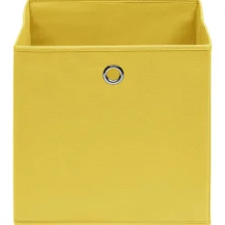 Opbergboxen 4 st 32x32x32 cm stof geel><noscript><img width=