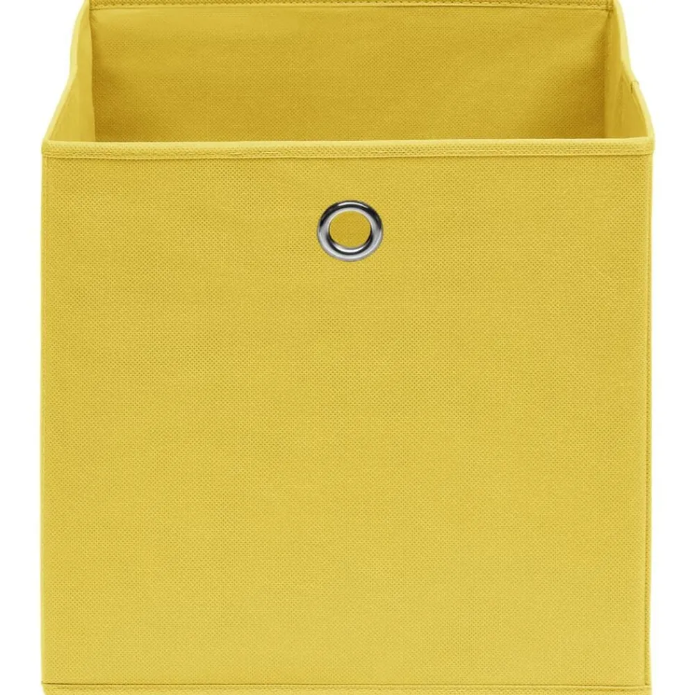Opbergboxen 4 st 32x32x32 cm stof geel>vidaXL Clearance