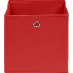 Opbergboxen 4 st 32x32x32 cm stof rood><noscript><img width=