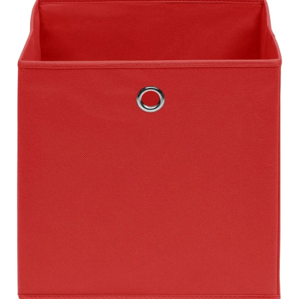 Opbergboxen 4 st 32x32x32 cm stof rood>vidaXL