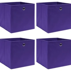 Opbergboxen 4 st 32x32x32 cm stof paars>vidaXL Sale