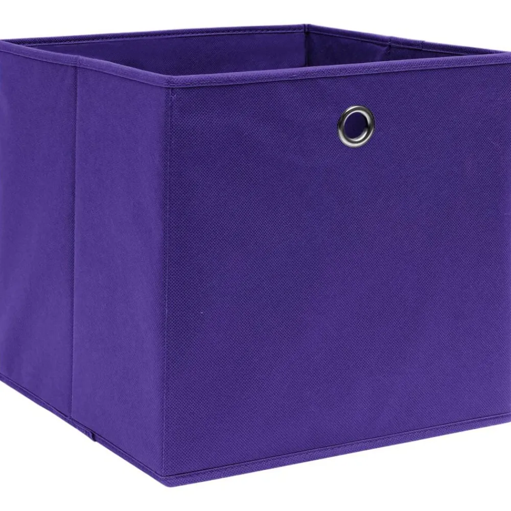 Opbergboxen 4 st 32x32x32 cm stof paars>vidaXL Sale