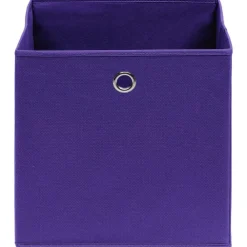 Opbergboxen 4 st 32x32x32 cm stof paars><noscript><img width=