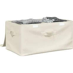 Huishoudelijke Benodigdheden*vidaXL Opbergboxen 2 st 43x34x23 cm stof crèmekleurig Crème