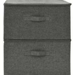 Opbergboxen 2 st 43x34x23 cm stof kleurig><noscript><img width=