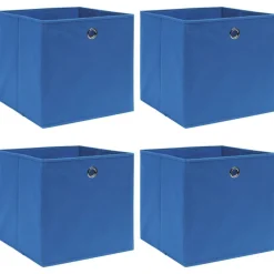 Opbergboxen 4 st 32x32x32 cm stof blauw>vidaXL Sale