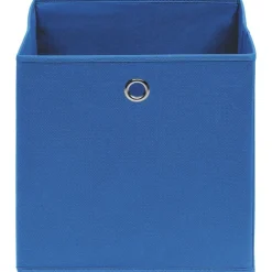 Opbergboxen 4 st 32x32x32 cm stof blauw><noscript><img width=