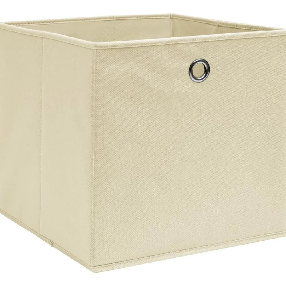 Huishoudelijke Benodigdheden*vidaXL Opbergboxen 4 st 32x32x32 cm stof crèmekleurig Crème zonder deksels