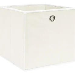 Opbergboxen 4 st 32x32x32 cm stof wit>vidaXL Outlet