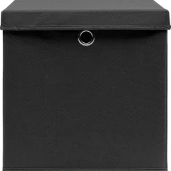 Huishoudelijke Benodigdheden*vidaXL Opbergboxen met deksel 4 st 32x32x32 cm stof zwart Zwart met deksels