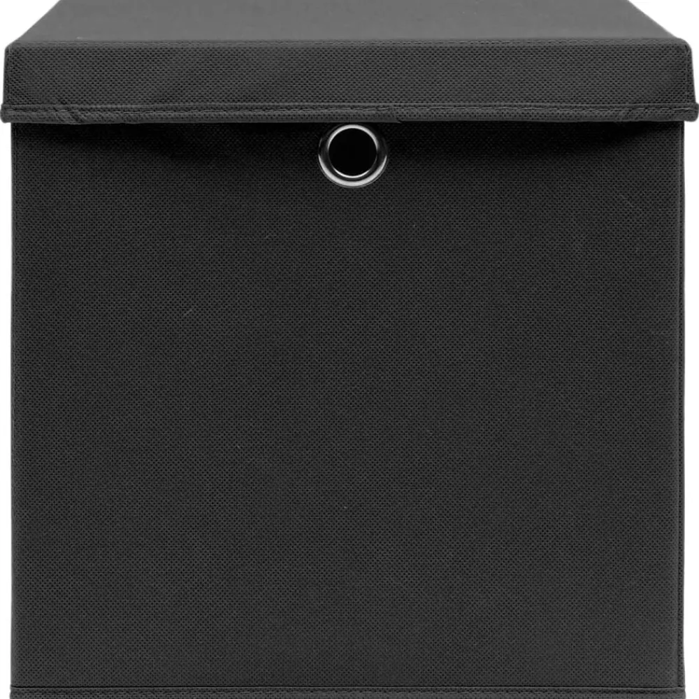 Huishoudelijke Benodigdheden*vidaXL Opbergboxen met deksel 4 st 32x32x32 cm stof zwart Zwart met deksels