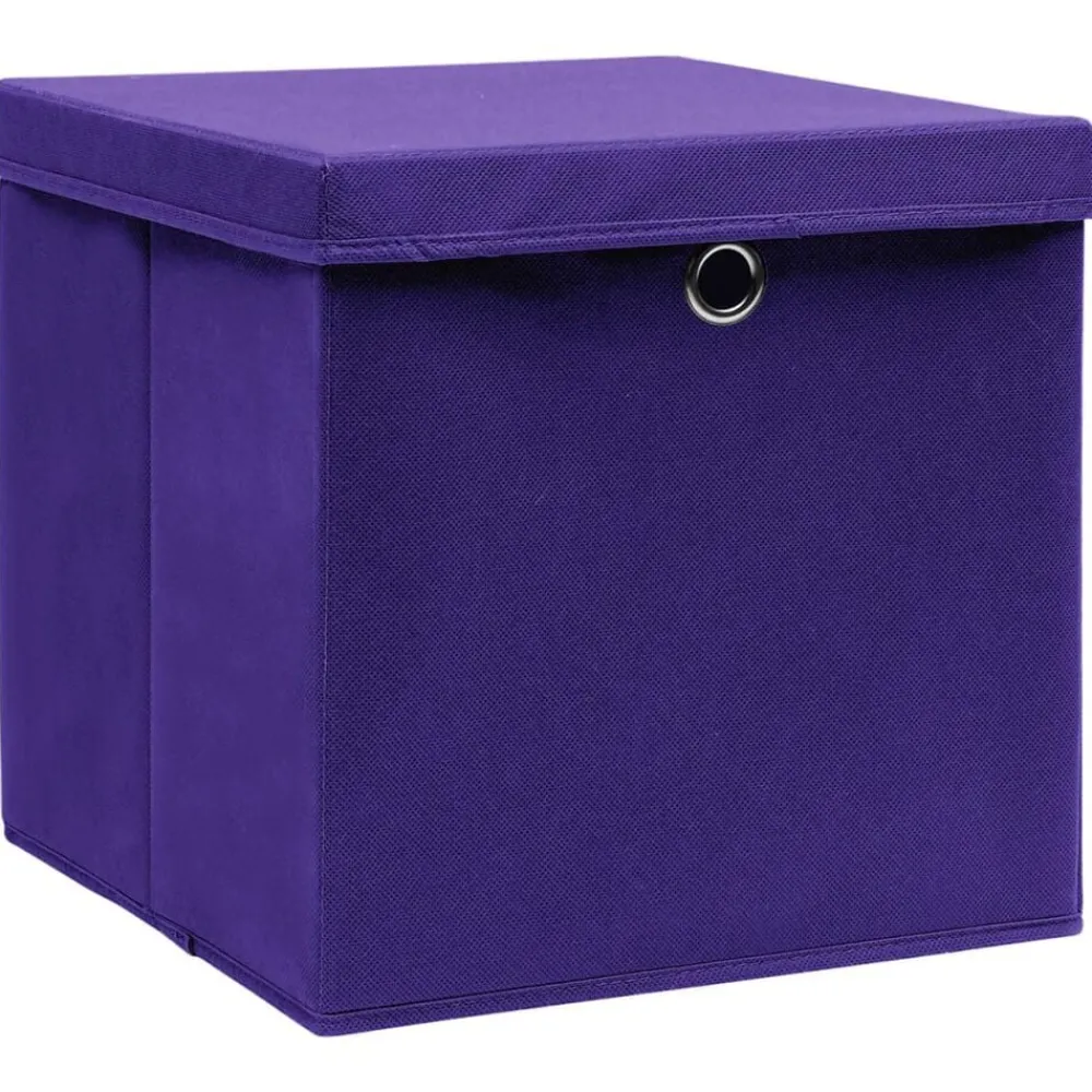 Huishoudelijke Benodigdheden*vidaXL Opbergboxen met deksel 4 st 28x28x28 cm paars Paars met deksels