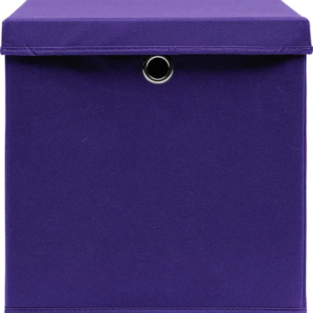 Huishoudelijke Benodigdheden*vidaXL Opbergboxen met deksel 4 st 28x28x28 cm paars Paars met deksels