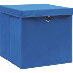 Opbergboxen met deksel 4 st 28x28x28 cm blauw>vidaXL Online