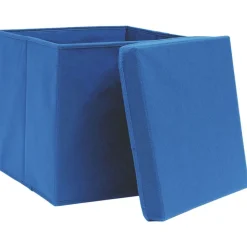 Opbergboxen met deksel 4 st 28x28x28 cm blauw><noscript><img width=