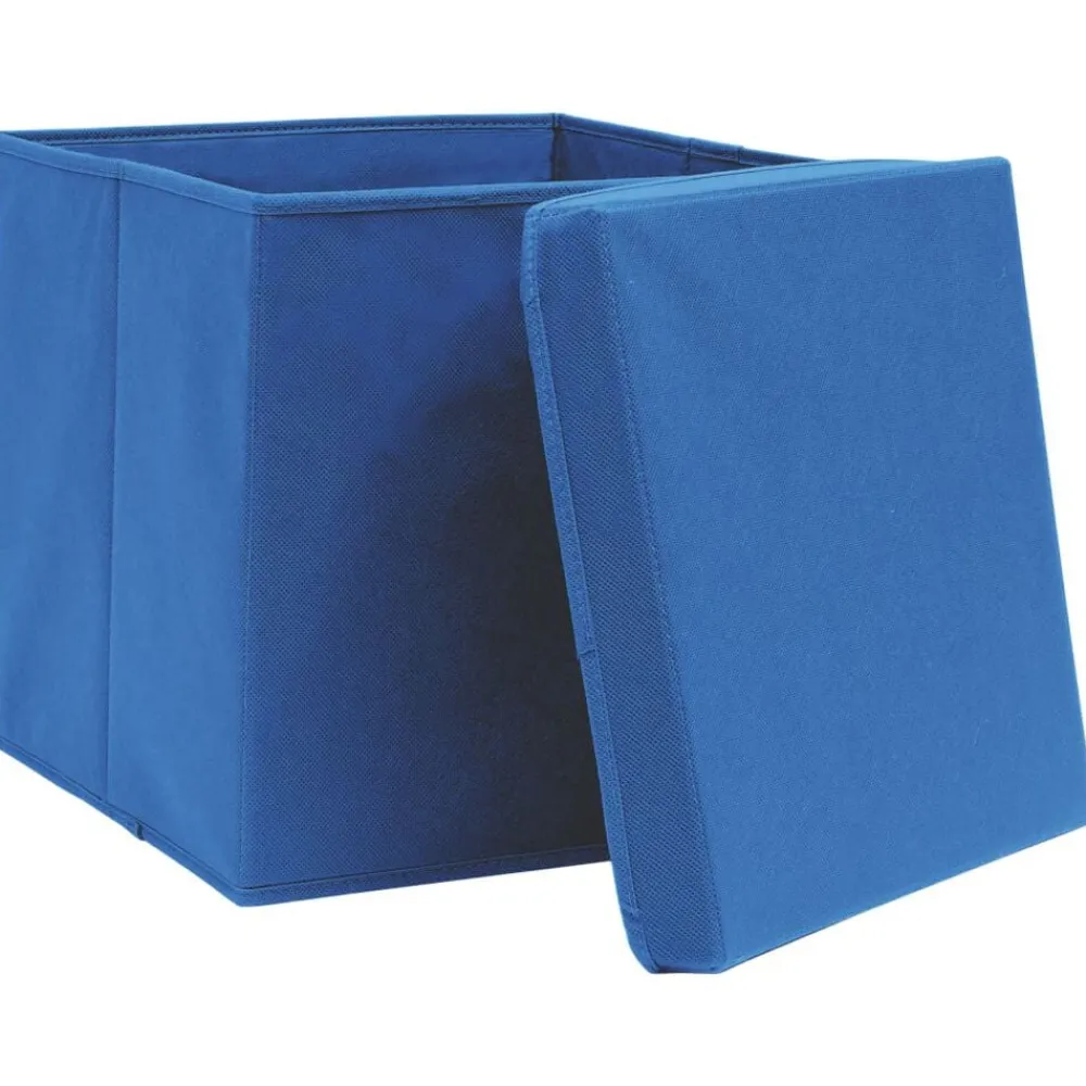 Opbergboxen met deksel 4 st 28x28x28 cm blauw>vidaXL Online
