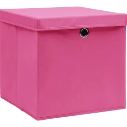 Huishoudelijke Benodigdheden*vidaXL Opbergboxen met deksel 4 st 28x28x28 cm roze Roze met deksels