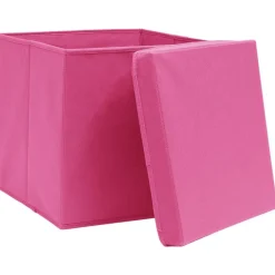 Huishoudelijke Benodigdheden*vidaXL Opbergboxen met deksel 4 st 28x28x28 cm roze Roze met deksels