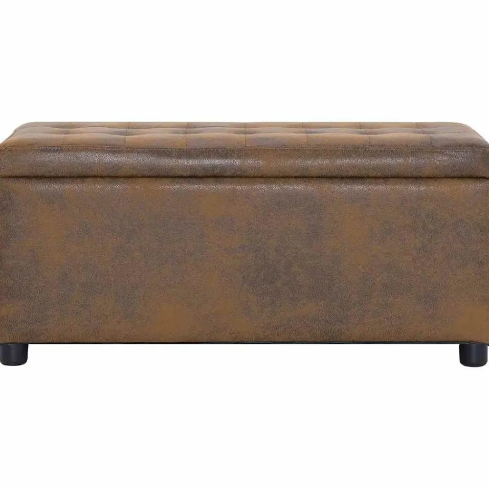 Bankjes*vidaXL Opberghocker 87,5 cm kunstsuède Bruin