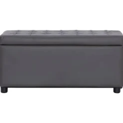 Bankjes*vidaXL Opberghocker 87,5 cm kunstleer Grijs