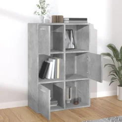 Boekenkasten & Wandplanken*vidaXL Opbergkast 60x29,5x90 cm bewerkt hout Betongrijs