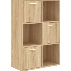 Boekenkasten & Wandplanken*vidaXL Opbergkast 60x29,5x90 cm bewerkt hout kleurig Sonoma eiken