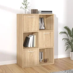 Boekenkasten & Wandplanken*vidaXL Opbergkast 60x29,5x90 cm bewerkt hout kleurig Sonoma eiken