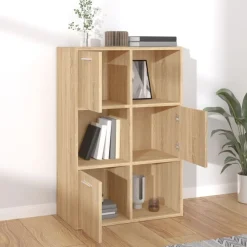 Boekenkasten & Wandplanken*vidaXL Opbergkast 60x29,5x90 cm bewerkt hout kleurig Sonoma eiken