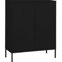 Kasten & Opbergmeubelen*vidaXL Opbergkast 80x35x101,5 cm staal Zwart